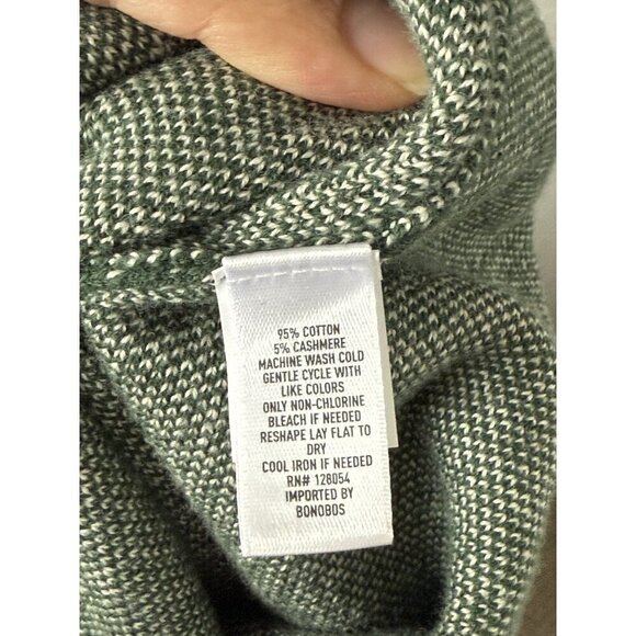 Bonobos Washable Cotton Cashmere Green Printed Half Zip Sweater Golf Preppy XL - Picture 8 of 9